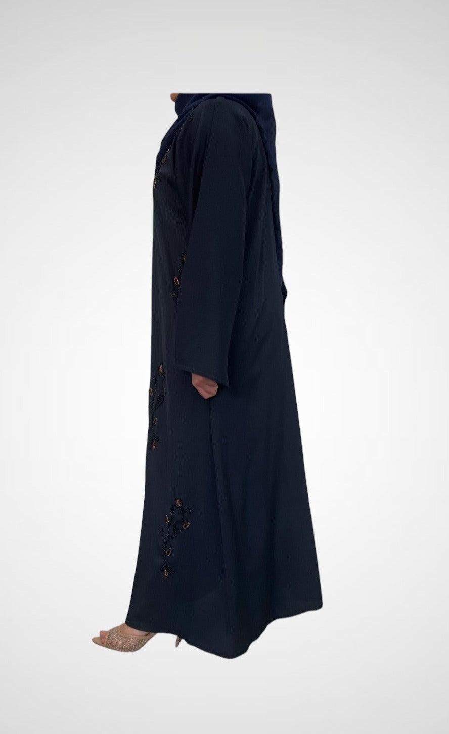 Night Bloom Embellished Open Abaya