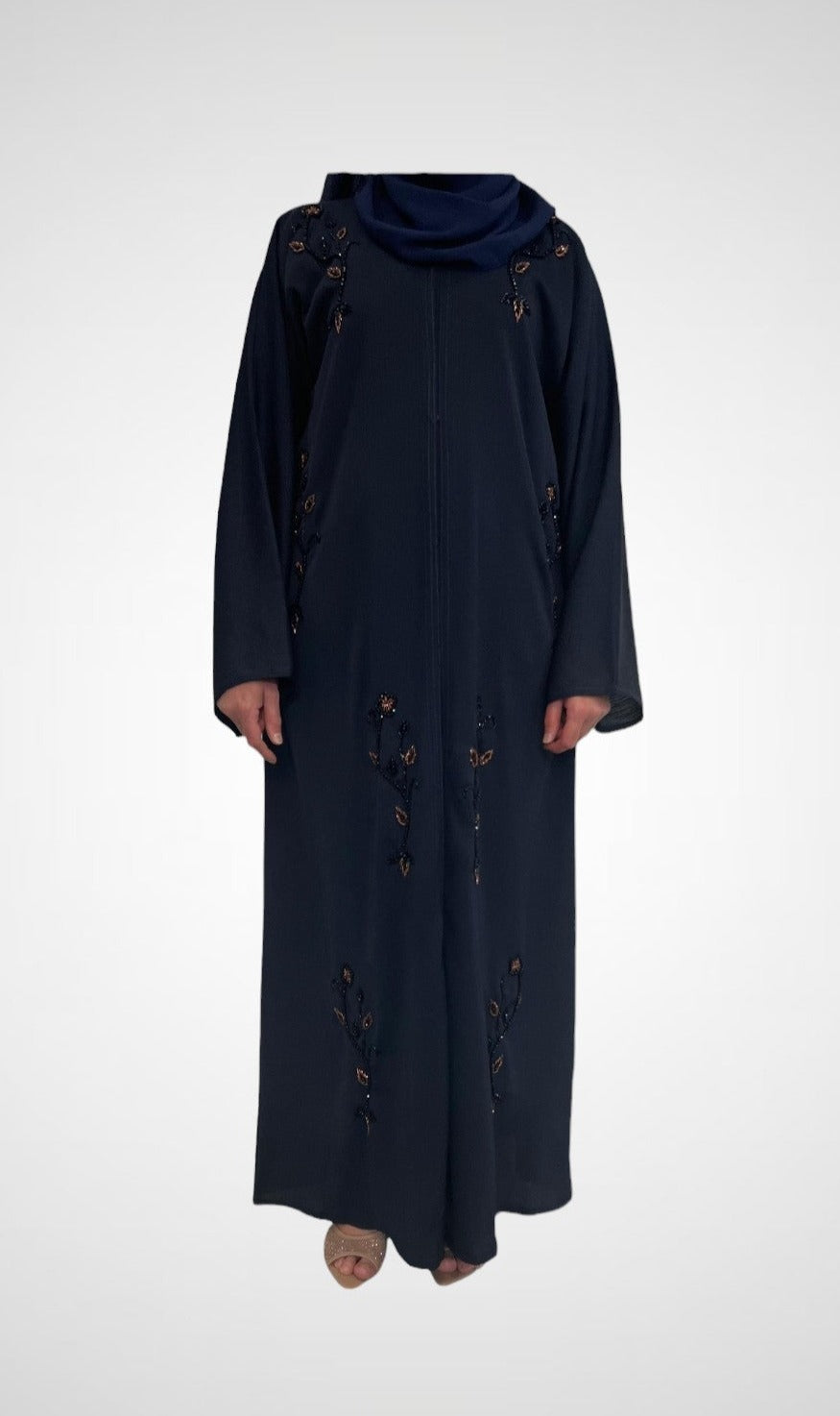 Night Bloom Embellished Open Abaya